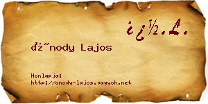 Ónody Lajos névjegykártya